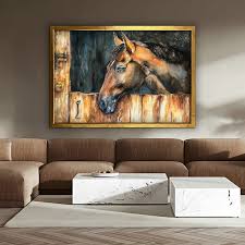 Lonely Horse Canvas Painting Horse Head