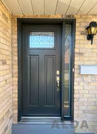 Black Front Door With Glass Insert And