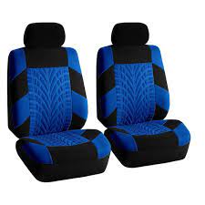 Fh Group Polyester 47 In X 23 In X 1 In Travel Master Full Set Car Seat Covers Black And Blue