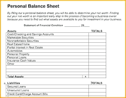Personal Balance Sheet Template Personal Net Worth Balance Sheet