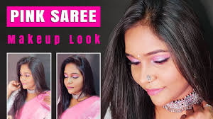தம ழ ல pink saree makeup look