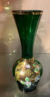 Vintage Murano Glass Vase Green
