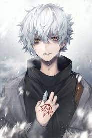 Seeking for free anime hair png images? Anime Guy Tattoo Art White Silver Hair Cold Weather Golden Yellow Eyes Anime Eyes Anime Characters Anime Drawings