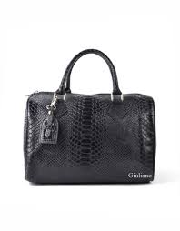 leather bowling bag in crocoleather