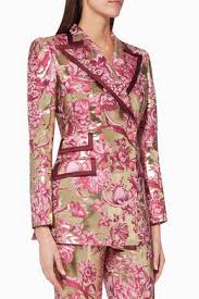 Design a custom jacket and expand your brand identity! Shop Dolce Gabbana Pink Floral Embroidered Jacket For Women Ounass Uae