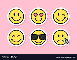 cute emojies cartoon vector image