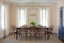 Pale Peach Walls With Brown Dining