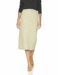 Details About Riders By Lee Indigo Womens Mid Length Woven Skirt W Kick Pleat Back