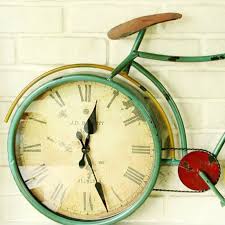 metallic bicycle wall clock