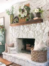 Brick Fireplace A Whitewashed Finish