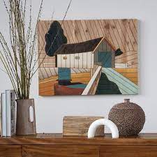 Barn Print On Wood Wall Art Antique