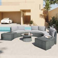 Wicker Sectional Couch Sofa Set