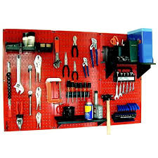 Tool Storage Kit With Red Pegboard