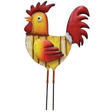 Red Rooster Garden Stake Decor