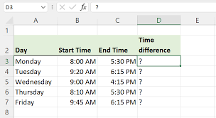 total hours worked in excel