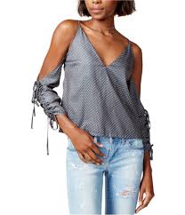 Minkpink Womens Dotted Cold Shoulder Blouse