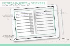 Digital Planner Inserts Fitness With Sticker Set Holly Pixels