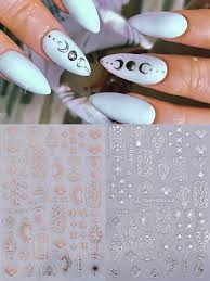 metallic moon nail art stickers