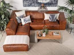 sofá modular lucca en cuero o tela en l