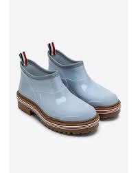 thom browne rubber garden boots in blue