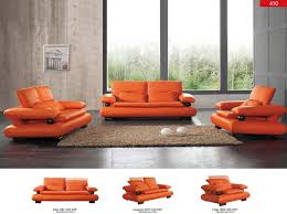 Italian leather sofa designs you should get. 410 Orange Leather Living Room Set Esf Furniture Furniture Cart