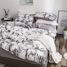 brief marble lines printed bedding set