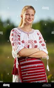 Portrait of a Romanian girl in traditional costume in an oak forest Stock  Photo - Alamy