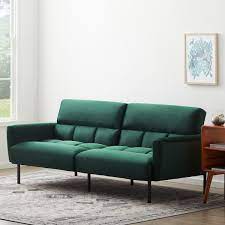 Green Velvet Futon Sofa Bed