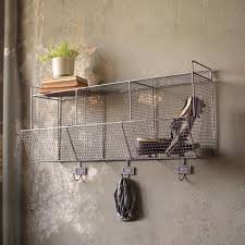 Rustic Hanging Wire Baskets Wall