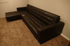 faux leather reversible sleeper sofa