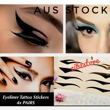 4x pairs eyeliner sticker tattoo cat