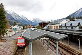 train station at chamonix mont blanc