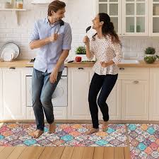 boho fl kitchen rugs mat set of 2
