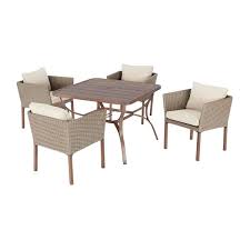 5 Piece Wicker Outdoor Patio Dining Set