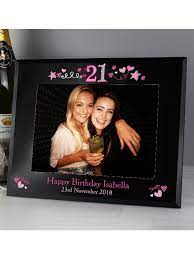 Personalised 21st Birthday Black Glass