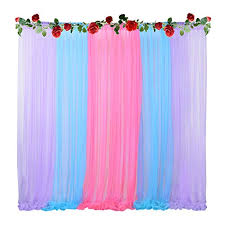 If you want to just purchase the rainbow curtain to attach to a shows to go backdrops' frame that you already. Leegleri Rainbow Tulle Backdrop Curtains For Parties Wedding Baby Shower Graduation Unicorn Sheer Photo Backdrop 5 Ft X 8 Ft Pack Of 2 Buy Online In Bermuda At Bermuda Desertcart Com Productid 162473053