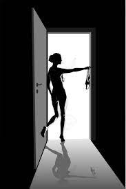 Naked Girl In Open Doors And Panties With In Hand Royalty Free SVG,  Cliparts, Vectors, and Stock Illustration. Image 23314115.