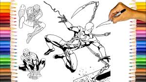 Super hero squad coloring page | avengers coloring set. Iron Spider Coloring Pages Spider Man Coloring Book Youtube