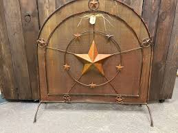 Rustic Western Texas Star Fireplace