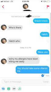 These 10 flirty knock knock jokes can make the woman you are trying to impress laugh while showing off your flirty side. King Of Dad Jokes Tinder