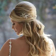 Make sure that you check the bridal headpiece on the actual bride, since the customized headpiece should flow from the head of the bride beautiful. Gorgeous Bridal Headpieces For Half Up Half Down Wedding Hairstyle