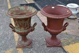 Pair Of Antique French Cast Iron Garden