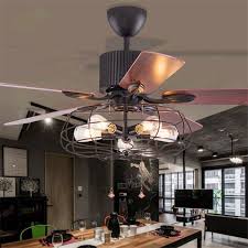 42 Inch 52 Inch Loft Industrial Ceiling Fan Light Creative Dining Room Fan Light Art Resturant Bar Light With Remote Control Ceiling Fans Aliexpress