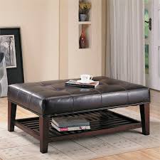 Buy products such as nathan james nelson warm brown faux leather tuft and black metal frame coffee table or entryway bench ottoman at walmart and save. Bowery Hill Faux Leather Coffee Table Ottoman In Brown And Cappuccino Walmart Com Walmart Com