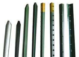 2m Length Green Metal Fence Post T Type