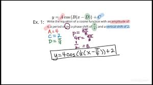Equation Of A Cosine Function Given