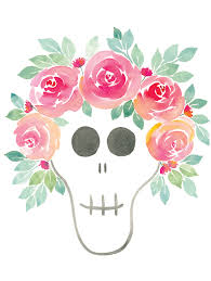 Skull And Flowers By Rachel Rogers On