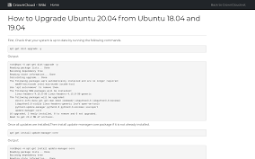 crowncloud wiki how to upgrade ubuntu