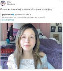 plastic surgery pokimane no makeup