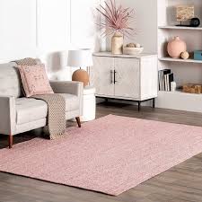 rectangle light pink jute area rug 100